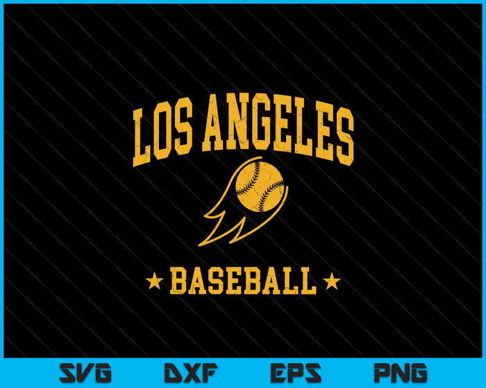 Los Angeles Baseball Vintage Gameday Retro Baseball Lover SVG PNG Digital Printable Files