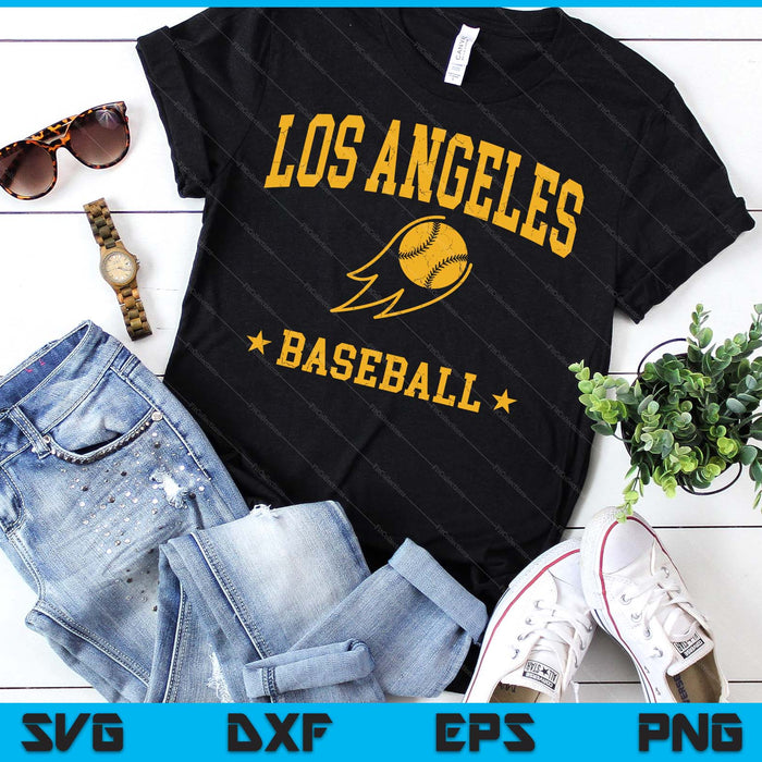 Los Angeles Baseball Vintage Gameday Retro Baseball Lover SVG PNG Digital Printable Files