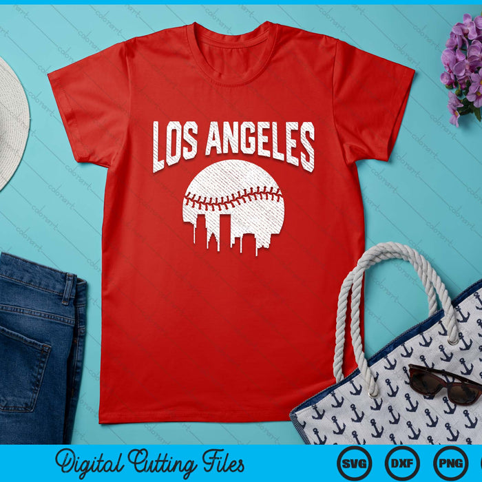 Los Angeles City California Baseball Skyline Vintage Souvenir SVG PNG Digital Printable Files