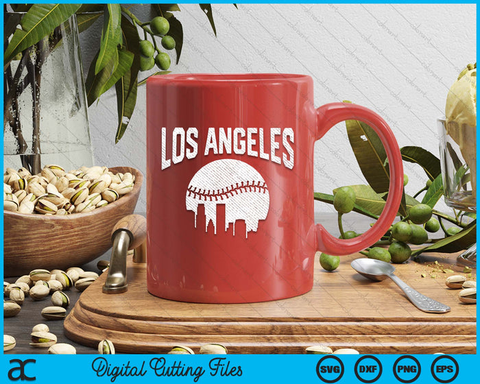 Los Angeles City California Baseball Skyline Vintage Souvenir SVG PNG Digital Printable Files
