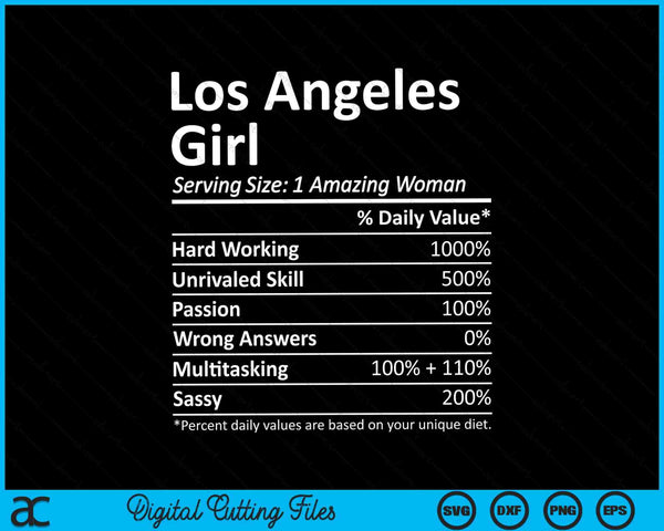 Los Angeles Girl CA California Funny City Home Roots SVG PNG Cortando archivos imprimibles