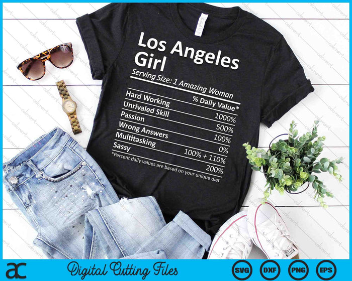 Los Angeles Girl CA Californië Funny City Home Roots SVG PNG Snijden afdrukbare bestanden