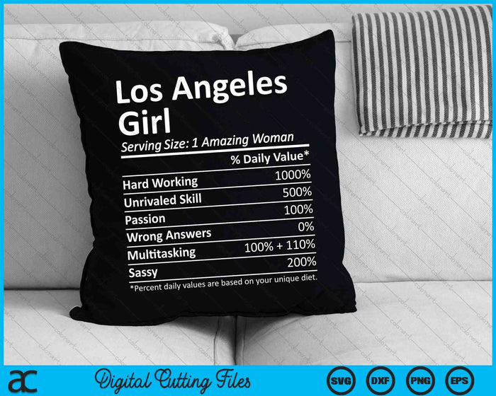 Los Angeles Girl CA Californië Funny City Home Roots SVG PNG Snijden afdrukbare bestanden