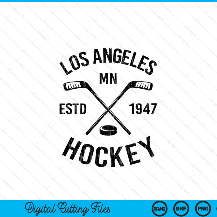 Los Angeles Minnesota ice hockey sticks vintage SVG cut file