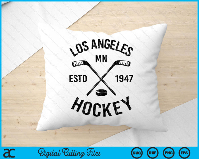 Los Angeles Minnesota Ice Hockey Sticks Vintage Gift SVG PNG Digital Cutting Files