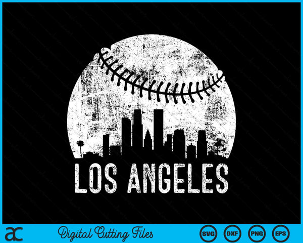 Los Angeles Skyline Vintage Los Angeles Baseball SVG PNG Digital Cutting Files