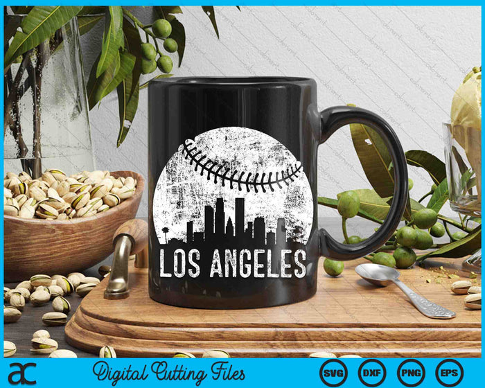 Los Angeles Skyline Vintage Los Angeles Baseball SVG PNG Digital Cutting Files