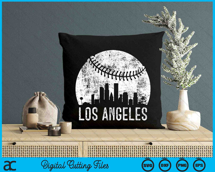 Los Angeles Skyline Vintage Los Angeles Baseball SVG PNG Digital Cutting Files