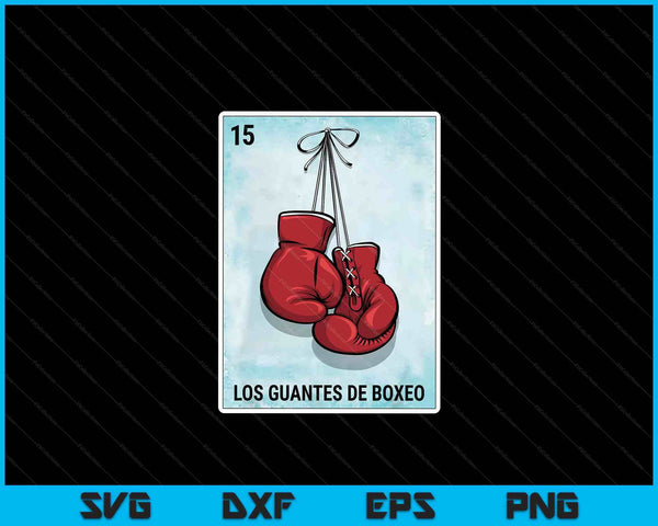 Los Guantes De Boxeo Mexican Boxing Gloves Cards SVG PNG Digital Cutting Files