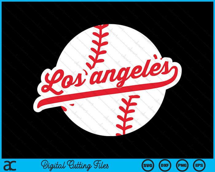 Los angeles honkbal Vintage California Pride Love City Red SVG PNG digitale snijbestanden 