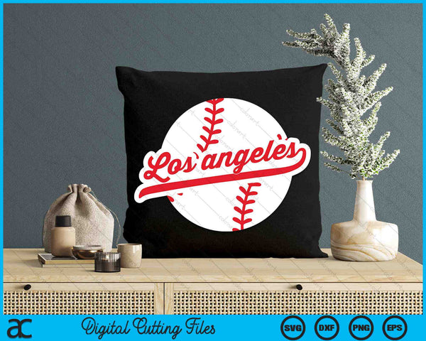 Los angeles honkbal Vintage California Pride Love City Red SVG PNG digitale snijbestanden 