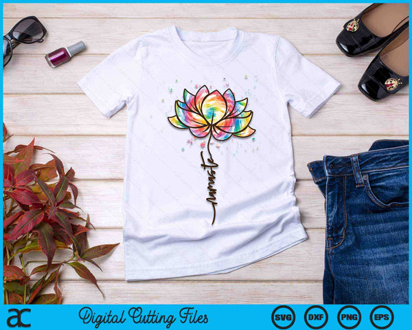 Lotus Flower Namaste Yoga Watercolor Meditation Zen Bohemian SVG PNG Digital Printable Files