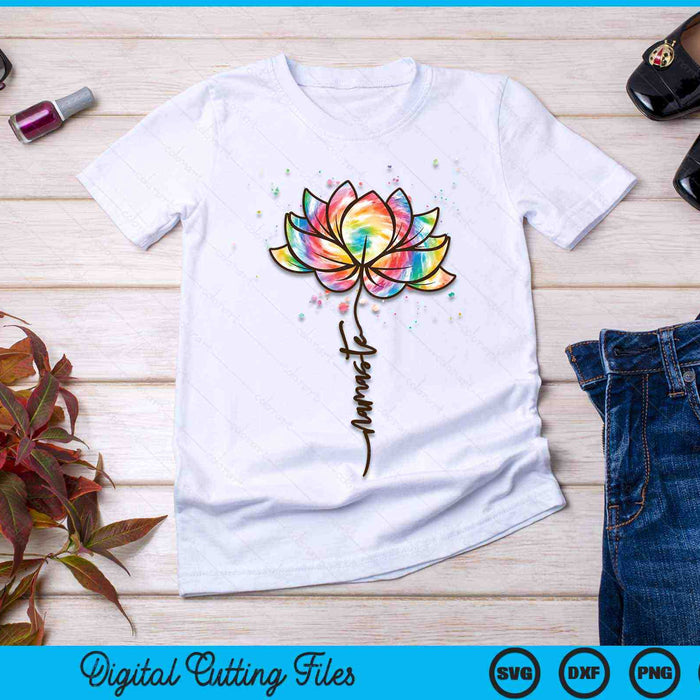 Lotus Flower Namaste Yoga Watercolor Meditation Zen Bohemian SVG PNG Digital Printable Files