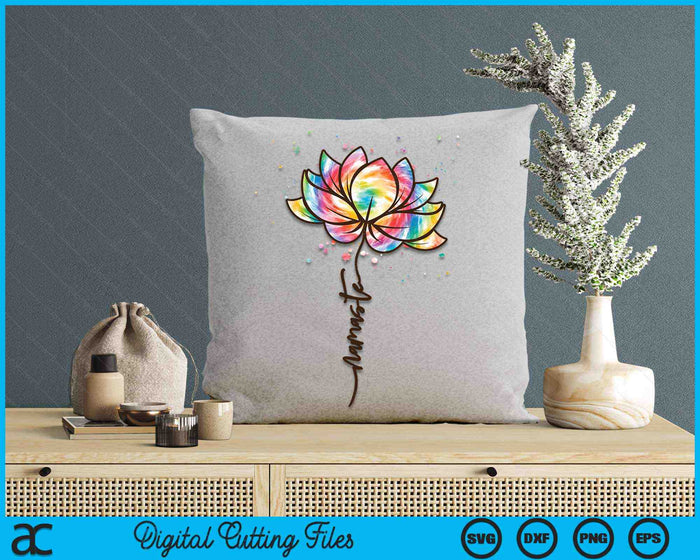 Lotus Flower Namaste Yoga Watercolor Meditation Zen Bohemian SVG PNG Digital Printable Files
