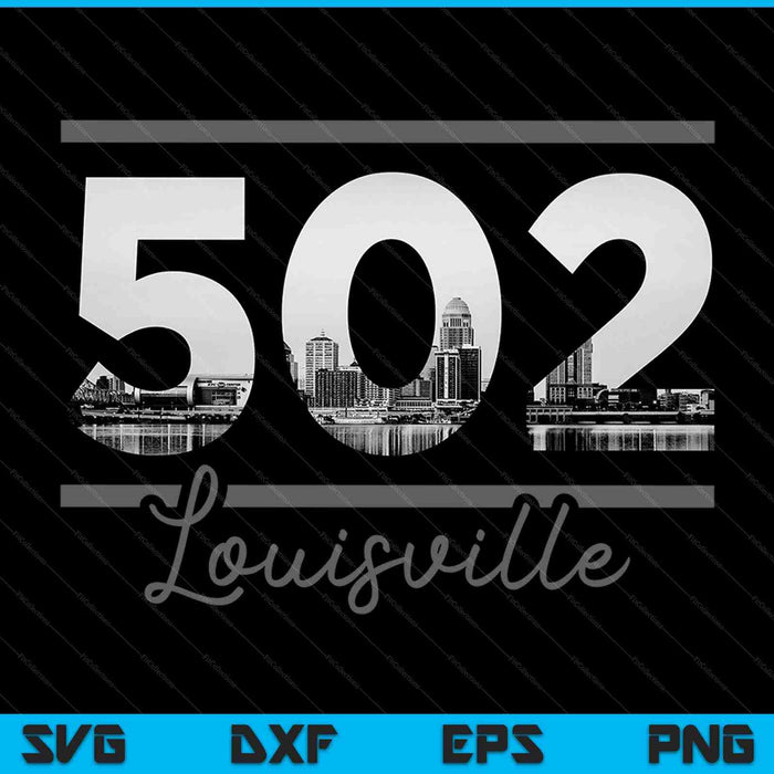 Louisville 502 Area Code Skyline Kentucky Vintage SVG PNG Cutting Printable Files
