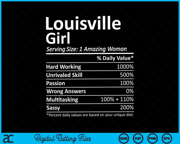 Louisville Girl KY Kentucky Funny City Home Roots SVG PNG Archivos de corte digital