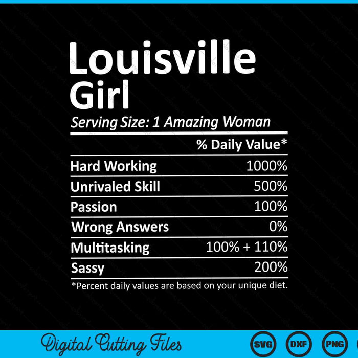 Louisville Girl KY Kentucky Funny City Home Roots SVG PNG Archivos de corte digital