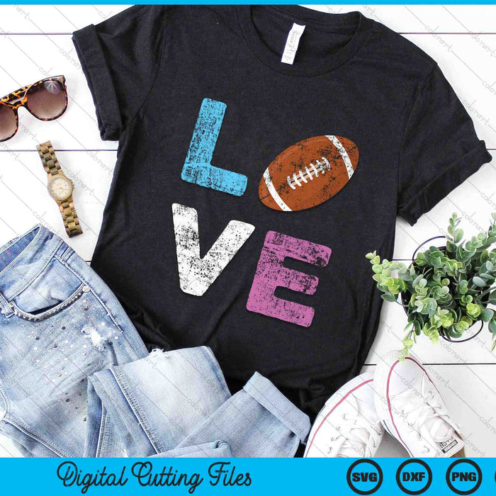 Love American Football Team Fan SVG PNG Digital Cutting Files