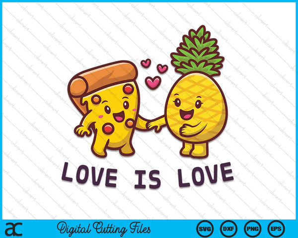 Love Cute Pride Pineapple Pizza SVG PNG Digital Cutting Files
