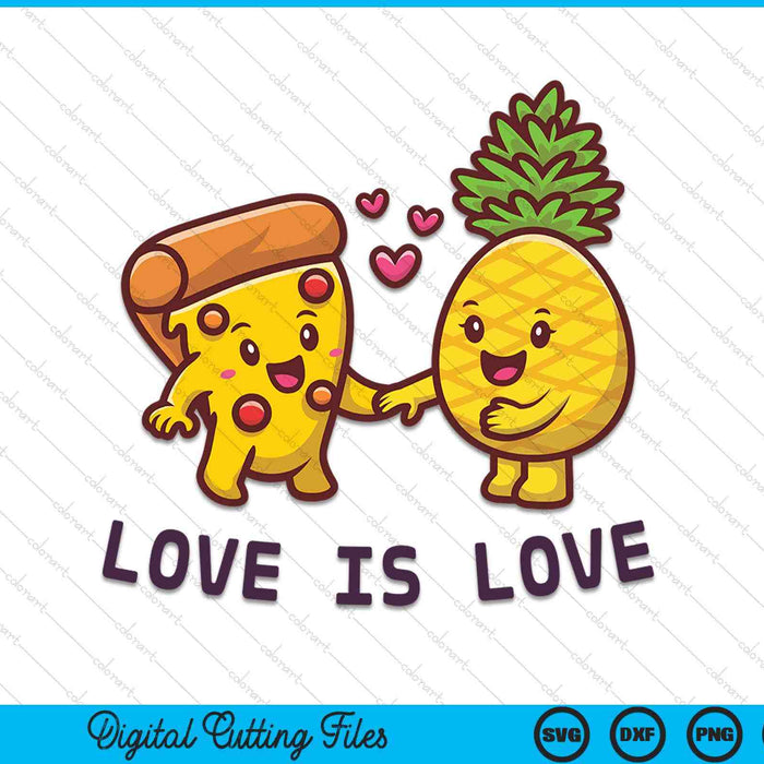 Love Cute Pride Pineapple Pizza SVG PNG Digital Cutting Files