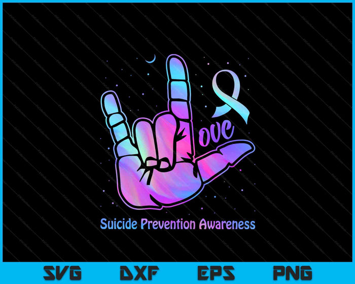 Love Hand Sign Suicide Prevention Awareness Week September SVG PNG Digital Printable Files