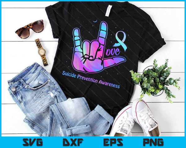 Love Hand Sign Suicide Prevention Awareness Week September SVG PNG Digital Printable Files