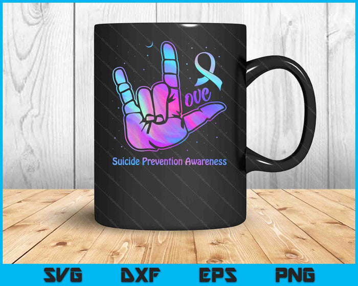Love Hand Sign Suicide Prevention Awareness Week September SVG PNG Digital Printable Files