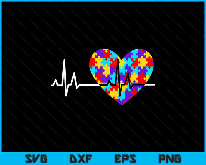 Love Heart Puzzle Acceptance Autism Awareness SVG PNG Digital Printable Files