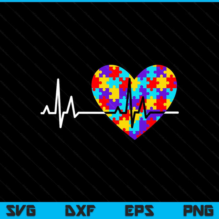 Love heart puzzle acceptance autism awareness SVG cut file