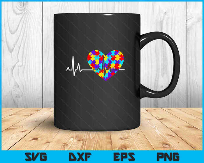 Love Heart Puzzle Acceptance Autism Awareness SVG PNG Digital Printable Files