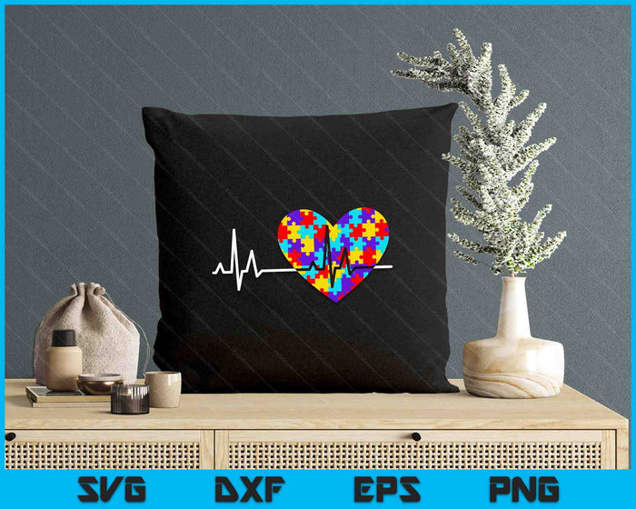 Love Heart Puzzle Acceptance Autism Awareness SVG PNG Digital Printable Files