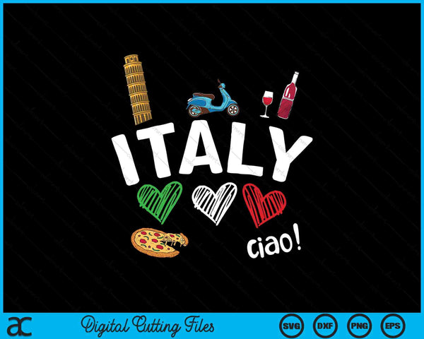 Hou van Italië en alles Italiaanse cultuur cadeau SVG PNG digitale snijbestanden