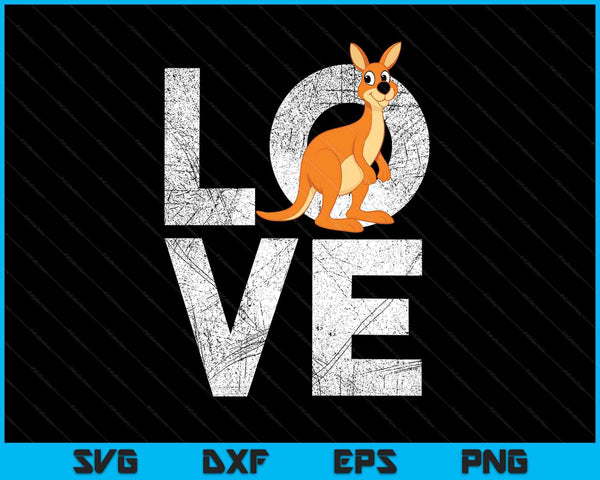 Love kangaroo Australia zookeeper safari animal lover SVG cut file