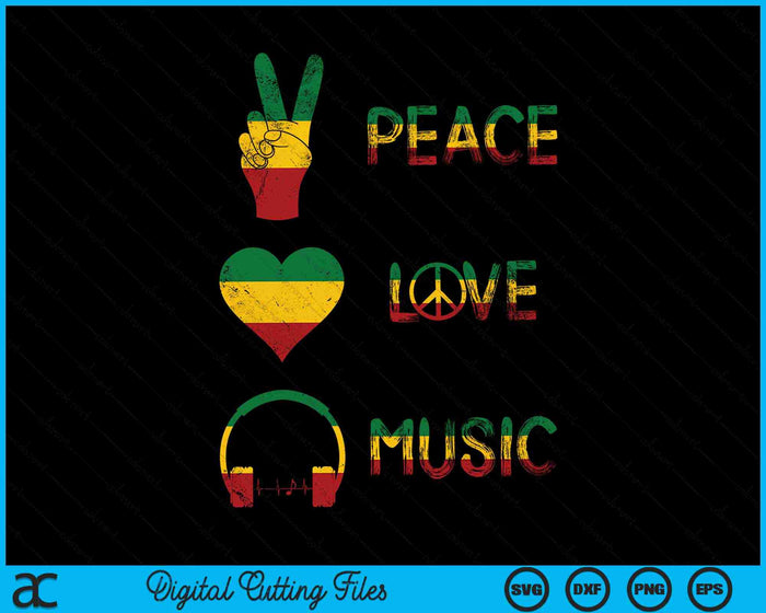 Peace Love Music Pride SVG PNG digitale snijbestanden