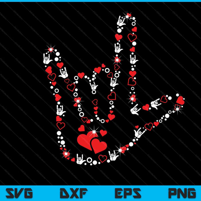 Love sign language heart ASL deaf Valentine's Day SVG PNG cut file for Cricut