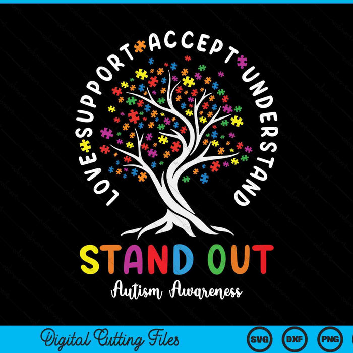 Love support accept understand autism awareness autistic SVG cut file