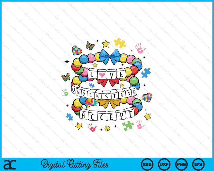 Love Understand Accept Autism Mama SVG PNG Digital Printable Files