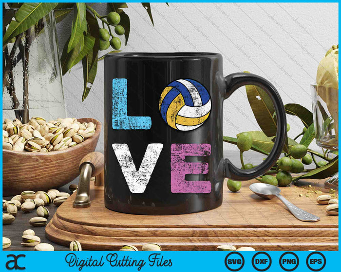 Love Volleyball Team Fan SVG PNG Digital Cutting Files