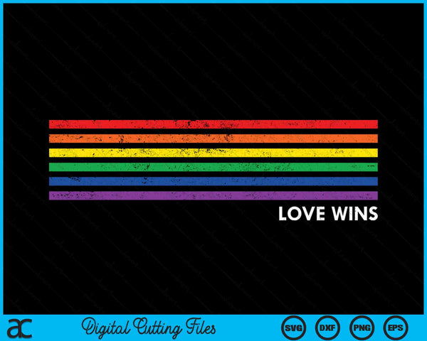 Liefde wint Gay Pride Rainbow Gelijkheid SVG PNG digitale afdrukbare bestanden