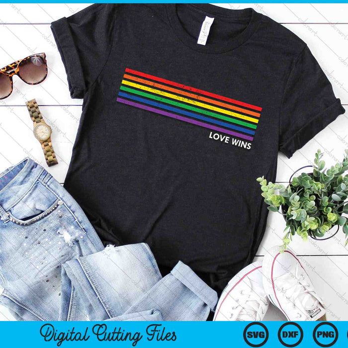 Liefde wint Gay Pride Rainbow Gelijkheid SVG PNG digitale afdrukbare bestanden