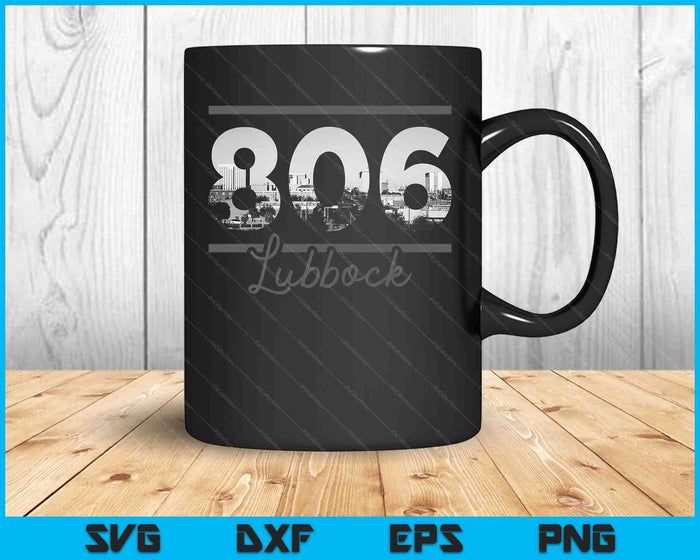 Lubbock 806 Area Code Skyline Texas Vintage SVG PNG Cutting Printable Files