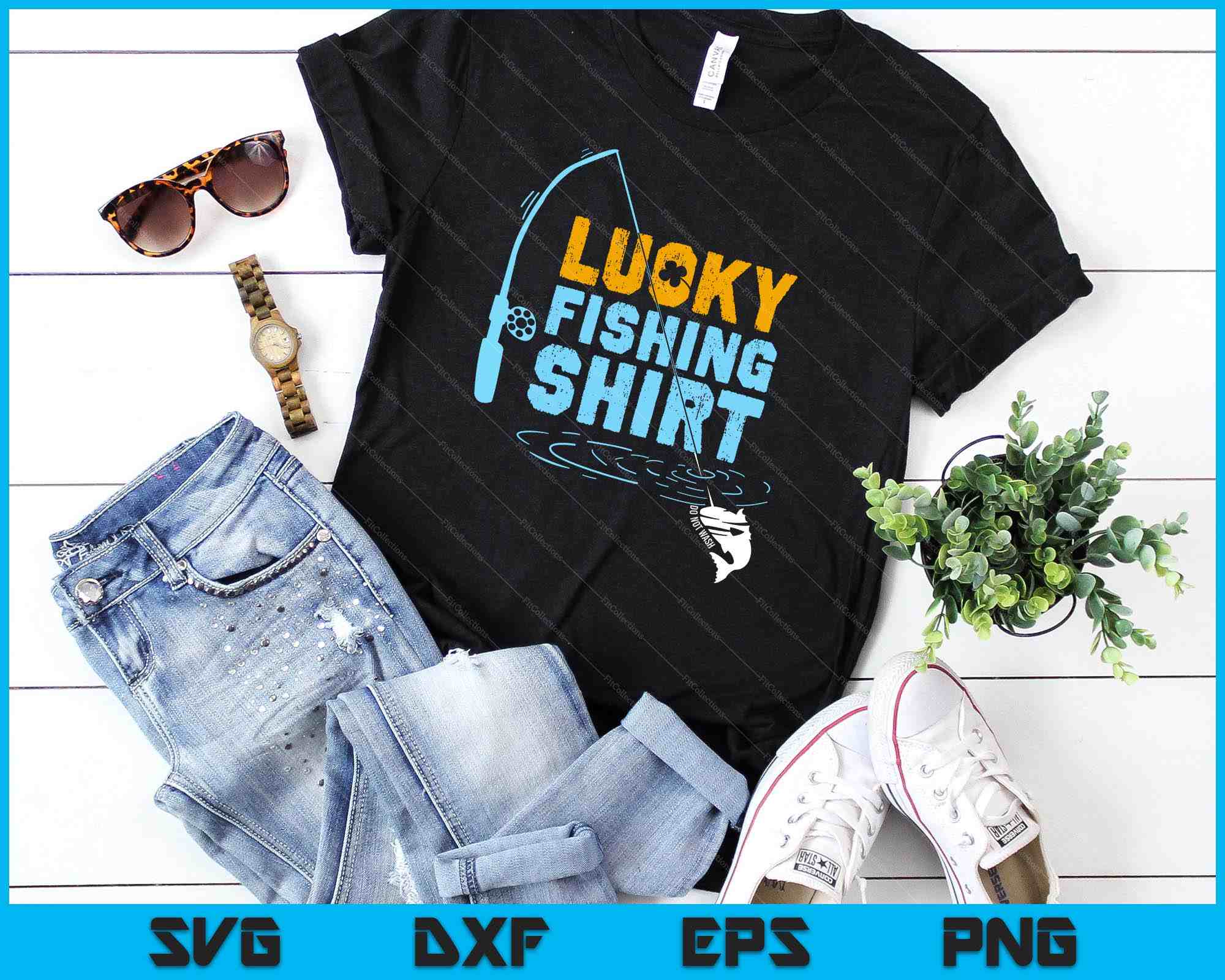 Lucky Fishing Shirt For A Fisherman SVG PNG Digital Cutting Files –  creativeusarts