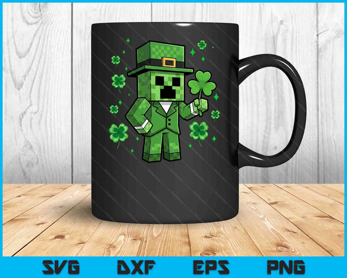 Lucky Leprechaun St Patrick's Day Video Game Pixel SVG PNG Digital Printable Files