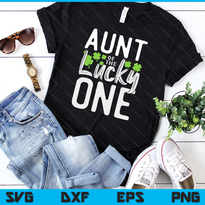 Lucky One First Birthday Aunt Family St. Patrick's Day SVG PNG Digital Cutting Files