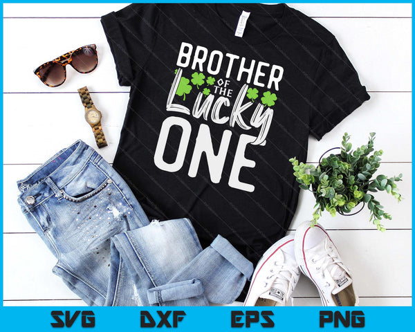Lucky One First Birthday Brother Family St. Patrick's Day SVG PNG Digital Cutting Files