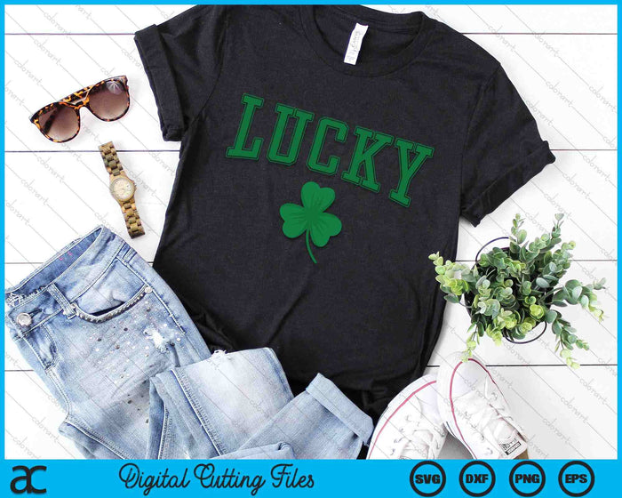 Lucky St Patrick's Day Clover Shamrock Lucky SVG PNG Digital Printable Files