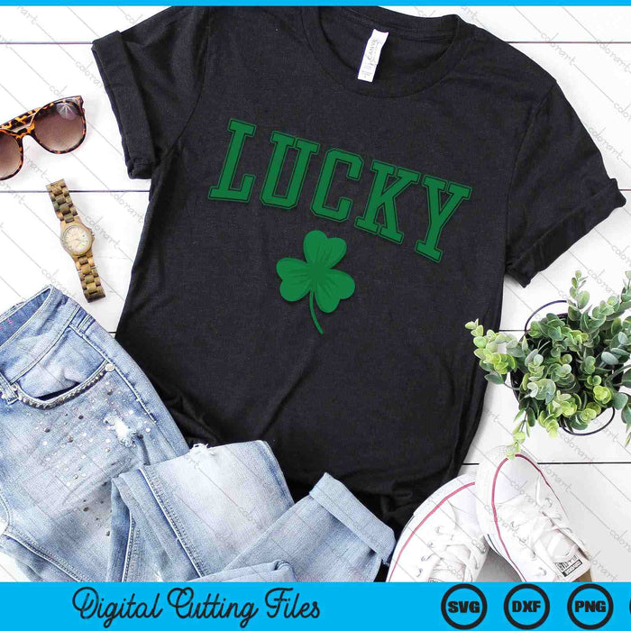 Lucky St Patrick's Day Clover Shamrock Lucky SVG PNG Digital Printable Files