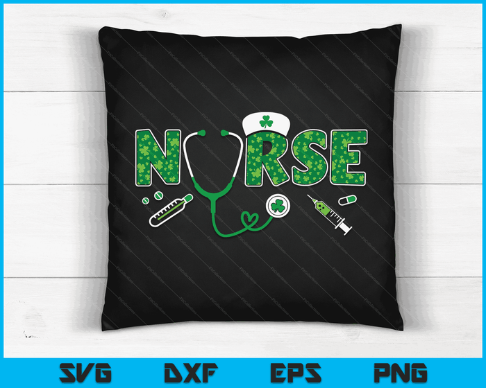 Lucky St Patricks Day Nurse In Clinic Or Hospital SVG PNG Digital Printable Files