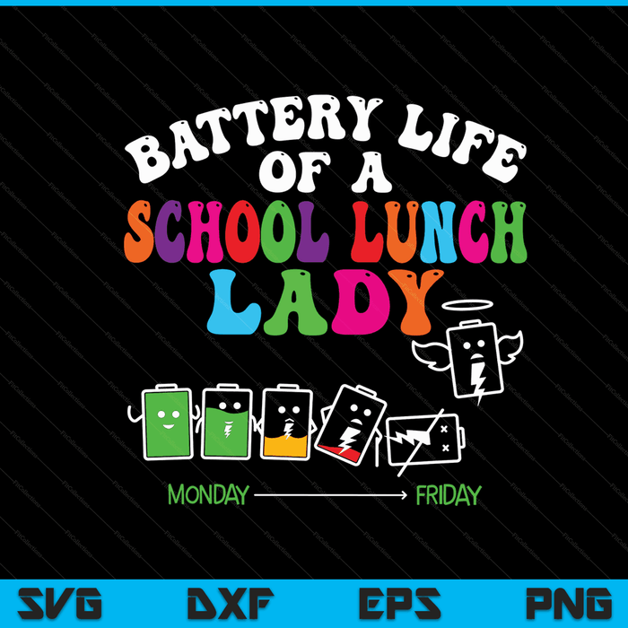 Lunch lady battery cafeteria food preparation assistant SVG cut file