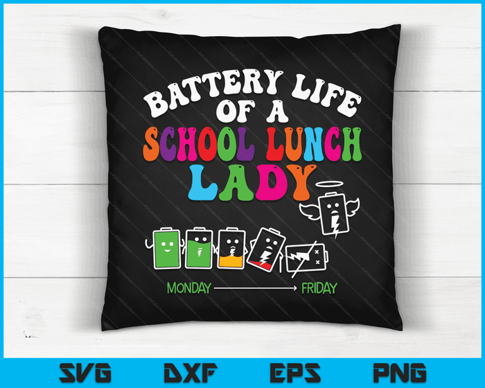 Lunch Lady Battery Cafeteria Food Preparation Assistant SVG PNG Digital Cutting Files